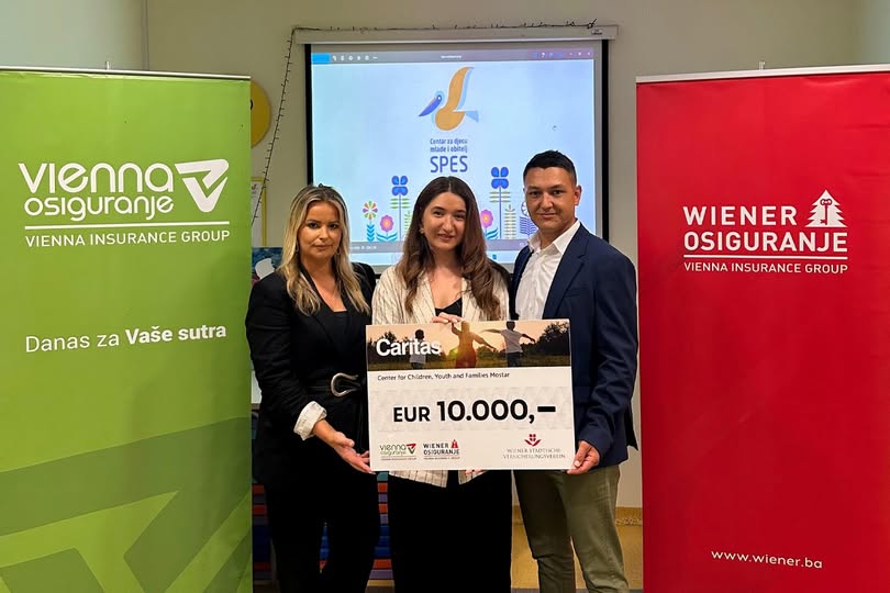 VIG Grupa donirala 10.000 EUR Centru za djecu, mlade i obitelj SPES pri Caritasu Mostar
