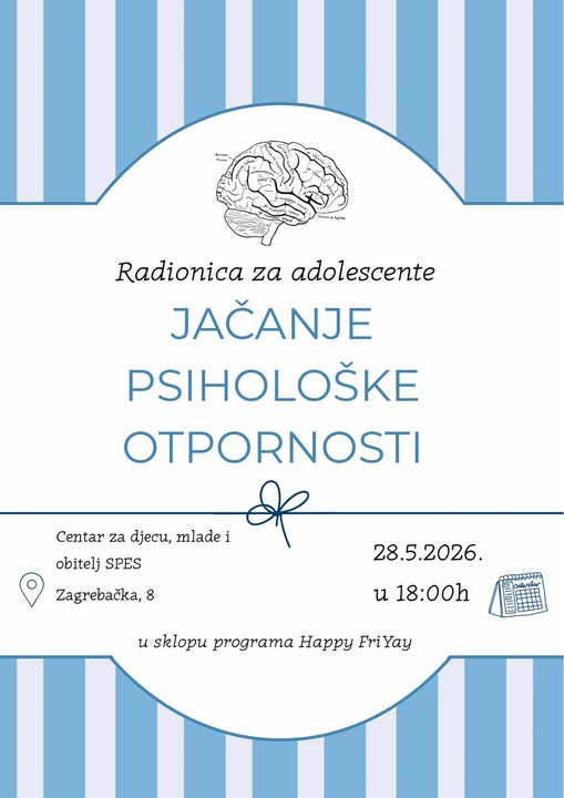 Radionica za adolescente: Jačanje psihološke otpornosti
